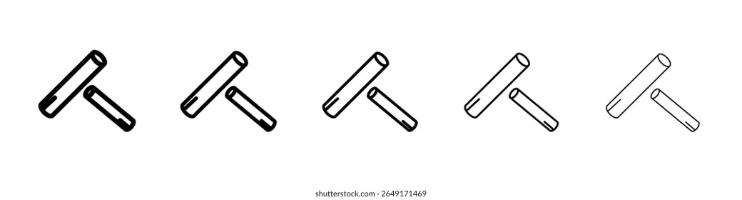Chalk icon thin outline logo mark set