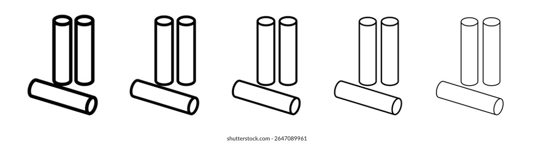 Chalk icon vector outline symbol or illustration