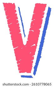 Chalk Letter Vector Element Alphabet V