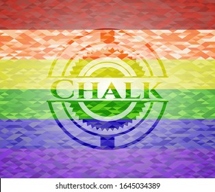 Chalk  lgbt colors emblem. Vector Illustration. Mosaic.