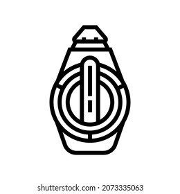 Chalk Line Reel Line Icon Vector. Chalk Line Reel Sign. Isolated Contour Symbol Black Illustration