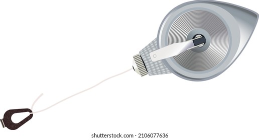 Chalk line tool or Chalk box isolated vector on white background. Marking Tool for a carpenter