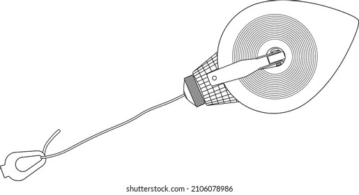 Chalk line tool or Chalk box isolated vector on white background. Marking Tool for a carpenter