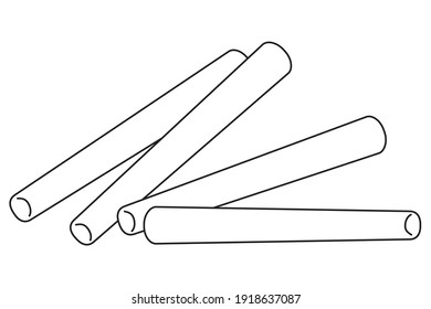 chalk line vector illustration,
isolated on white background.top view