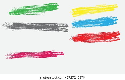 Líneas de tiza, conjunto de doodle de pincel de destaque de carbón.