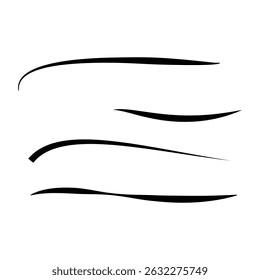 Kreide Linien, Kohle Highlight Striche Doodle-Set. Skizzenstil mit Bleistiftunterstreichung. Handgezeichnet.