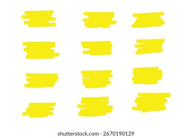 Chalk lines, charcoal highlight strokes doodle set. Pencil underlines, kids crayon strips, brush line in sketch style. Grunge texture. Hand drawn vector illustration isolated on white