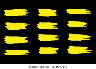 Chalk lines, charcoal highlight strokes doodle set. Pencil underlines, kids crayon strips, brush line in sketch style. Grunge texture. Hand drawn vector illustration isolated on white