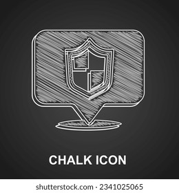 Icono de protección de ubicación de llamada aislado en fondo negro. Concepto de seguro. Signo de guardia. Seguridad, seguridad, protección, concepto de privacidad.  Vector