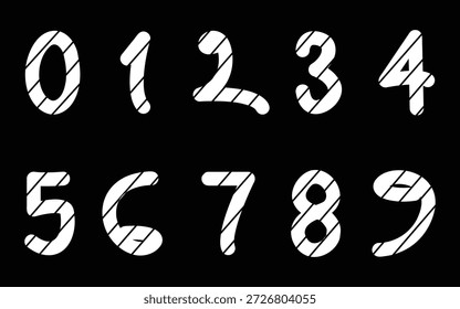 Chalk Number Font Set, Hand Drawn Numbers, Vintage Blackboard Digits.