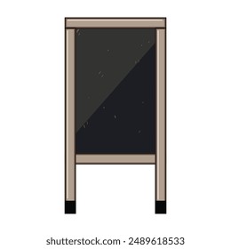chalk outdoor chalkboard cartoon. black blank, stand street, bar wood chalk outdoor chalkboard sign. isolated symbol vector illustration