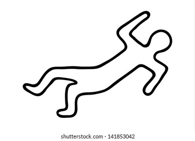 Chalk Outline Of A Dead Body