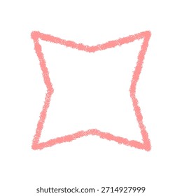 Kreide umreißen Feuerwerk Sternsymbol mit sanftem Zauberglanz und zartem Funken. Pink Burst und Glanz Element, festliches Muster. Feierlicher Akzent, perfekt für Party- oder Feiertagshintergrund.