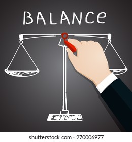  Chalk painted icon of balance.