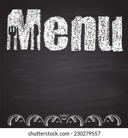 Chalk painted menu for bar, cafe. Banner design.