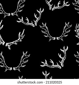 Chalk painted pattern consist of antlers