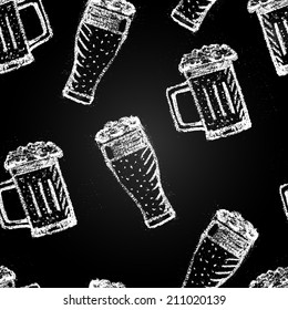 Chalk painted pattern consist of beer glasses