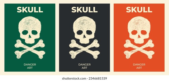 Chalk Painting Skull Poster Design