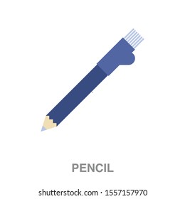 Chalk pencil flat icon on white transparent background. You can be used chalk pencil icon for several purposes.