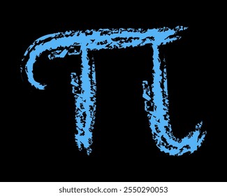 Chalk pi sign color. Doodle hand drawn.