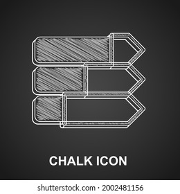 Chalk Pie chart infographic icon isolated on black background. Diagram chart sign.  Vector