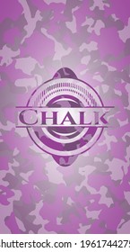 Chalk  pink on camouflage pattern. Vector Illustration. Detailed. 