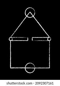 Campo de juegos de Chalk. Formas geométricas. Gráficos vectoriales.