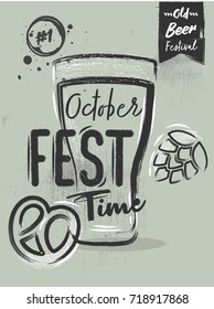 Chalk poster lettering for the festival - Oktoberfest beer time