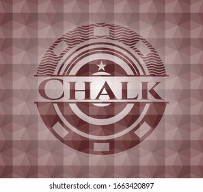 Chalk  red polygonal badge. Seamless.