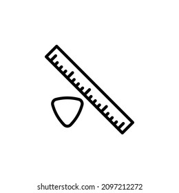 Chalk and ruler line icon design vector