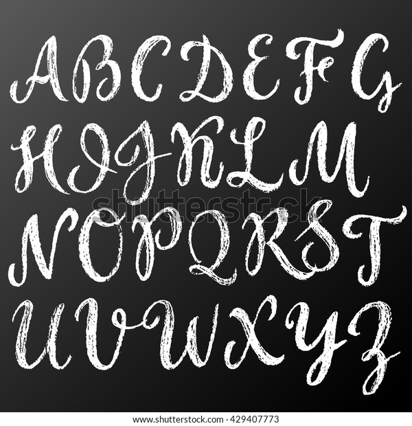 Chalk Script English Alphabet Uppercase Version Stock Vector - 