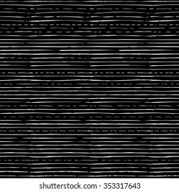 Chalk seamless pattern of horizontal thin brush strokes. Hand-drawn chalk brush flourishes on blackboard background. Boundless background can be used for web page backgrounds, wallpapers.