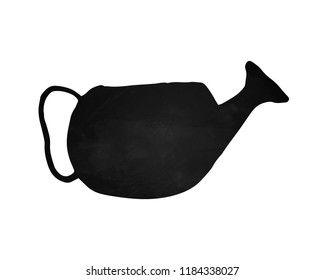 Chalk silhouette of vintage watering can