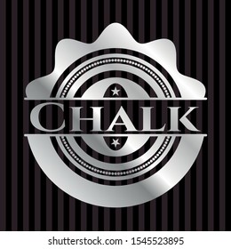 Chalk  silver shiny badge. Vector Illustration. Mosaic.