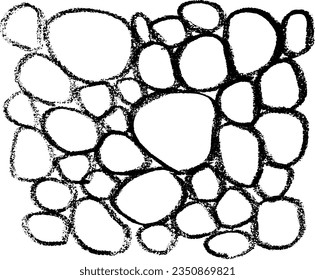 Chalk Sketch Round Stone Texture Imitation.