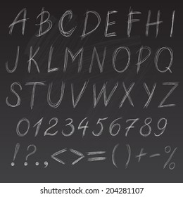 Chalk sketched  font, scratched style, back to school style