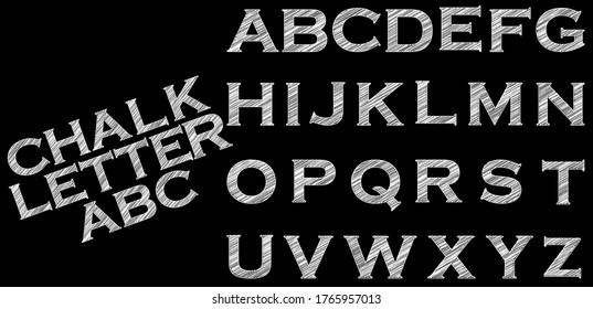 chalk sketched striped alphabet abc vector font. 