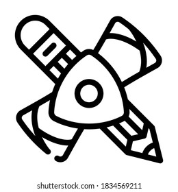 chalk, soap and pencil for drawing line icon vector. chalk, soap and pencil for drawing sign. isolated contour symbol black illustration