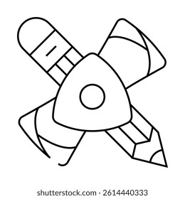 chalk, soap and pencil for drawing line icon vector. chalk, soap and pencil for drawing sign. isolated contour symbol black illustration
