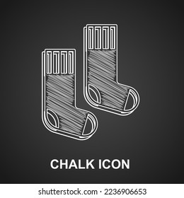 Chalk Socks icon isolated on black background.  Vector