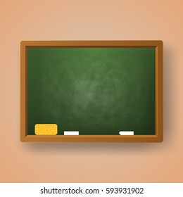 Chalk, sponge, school board - education infographic.