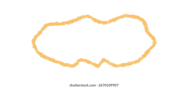 Kreide Schnörkel Rahmen mit organischen Rand hat eine grobe Skizze Umriss. Umriss von Abzeichen- und Rechteck-Shapes mit leerem Platz für Text oder Beschriftung. Natürlicher Hintergrund für Vorlage oder Kreativkarte.