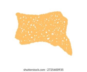 Chalk squiggle speech bubble sketch with fluid form and hand drawn textbox. Scribble rectangle in yellow creates a unique comment and message element for creative text or graphic use.
