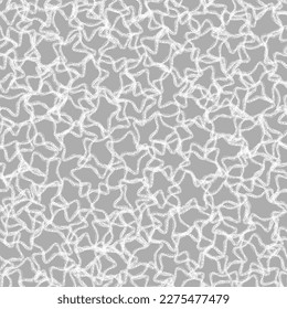 Chalk star pattern. Crayon style star print. Children drawing stars hand drawn wax crayons art on grey. Color pastel crayons freehand drawn stars background. Color seamless fabric abstract texture.