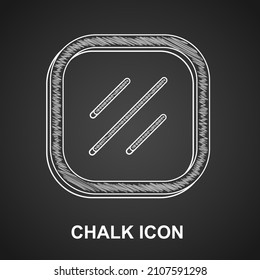 Chalk Steak meat icon isolated on black background.  Vector