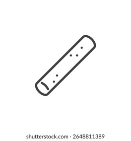 Chalk Stick line icon. Minimal outline icon vector showing a single piece of chalk. This icon symbol is perfect for education, blackboard use, and school supplies.