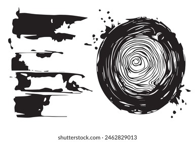 Rayas de tiza. Fondo de rayas de acuarela oscuro. Ilustración de rayas antiguas. Fondo de franja de grunge. Trazo de pincel.