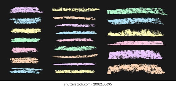 Chalk strokes grunge vector collection. Coal pencil colorful lines. Chalk texture. Highly detailed grunge. Colorful pastel pencils strokes.