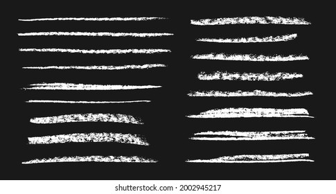 Chalk strokes grunge vector collection. Coal pencil white lines. Chalk texture. Highly detailed grunge. Pastel pencils strokes.
