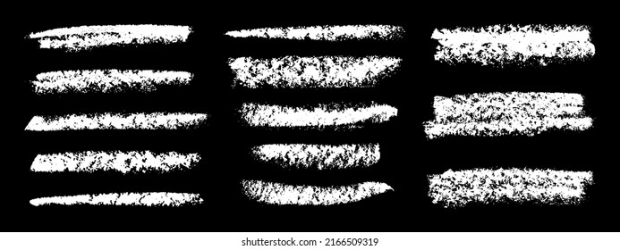 Chalk strokes grunge vector set. Coal pencil lines. Chalk texture. Grunge strokes. Pastel pencils strokes collection.